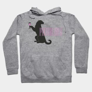 Panther Wine T-Shirt: Exclusive Illustration of Elegant Feline Enjoying Red Wine in a Moment of Sophistication and Wild Nature Hoodie